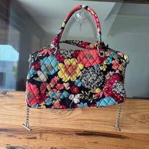 Vera Bradley Quilted Satchel Handbag Floral Print Shoulder Bag Retired